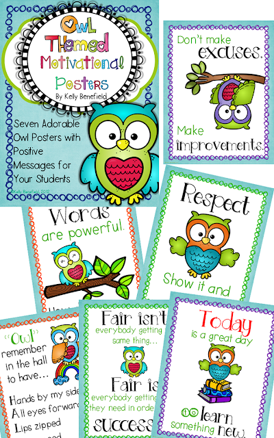 https://www.teacherspayteachers.com/Product/Owl-Themed-Motivational-Poster-Set-301709