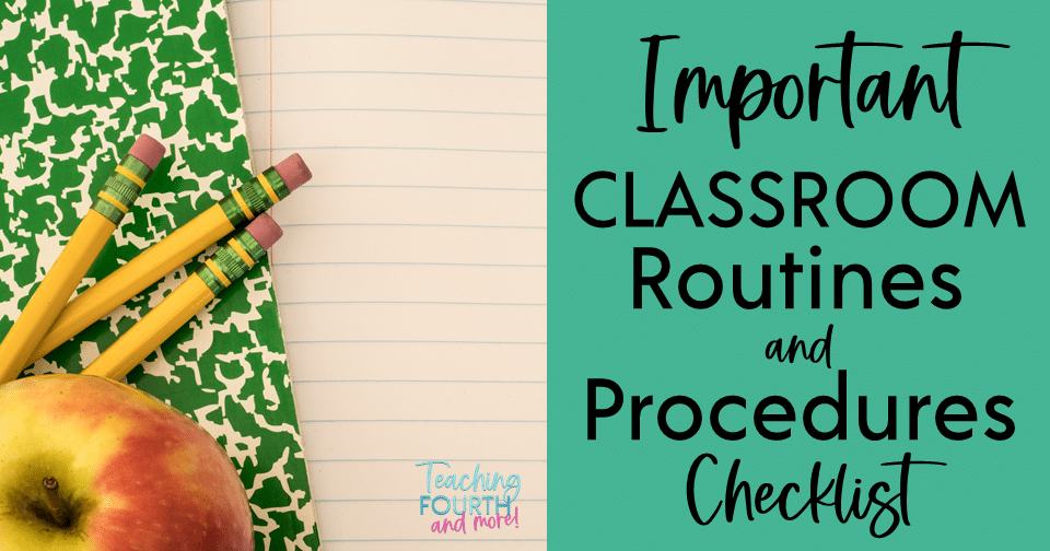 Classroom Routines and Procedures Checklist