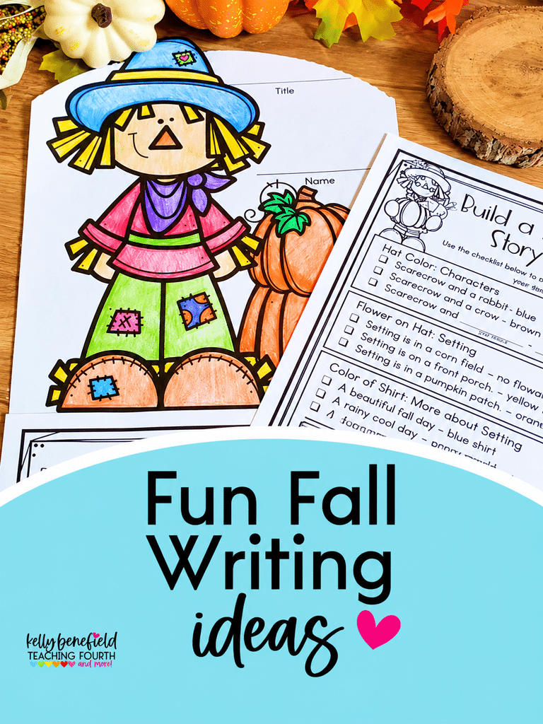 Fall writing activities for 3rd, 4th, and 5th grade with fun seasonal writing prompts and graphic organizers