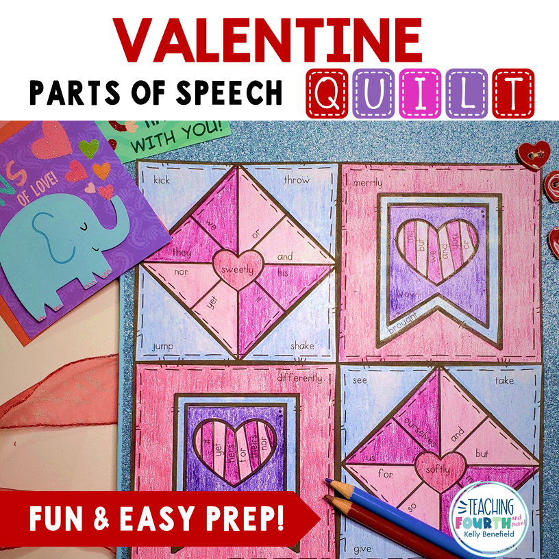 Valentine's Day Parts of Speech Color by Code