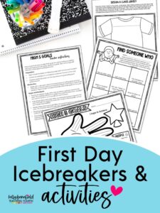 first day of school icebreakers and activities