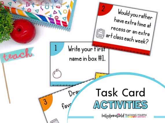easy back to school activities task cards