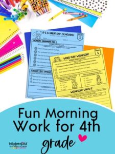 fun morning work for 4th grade